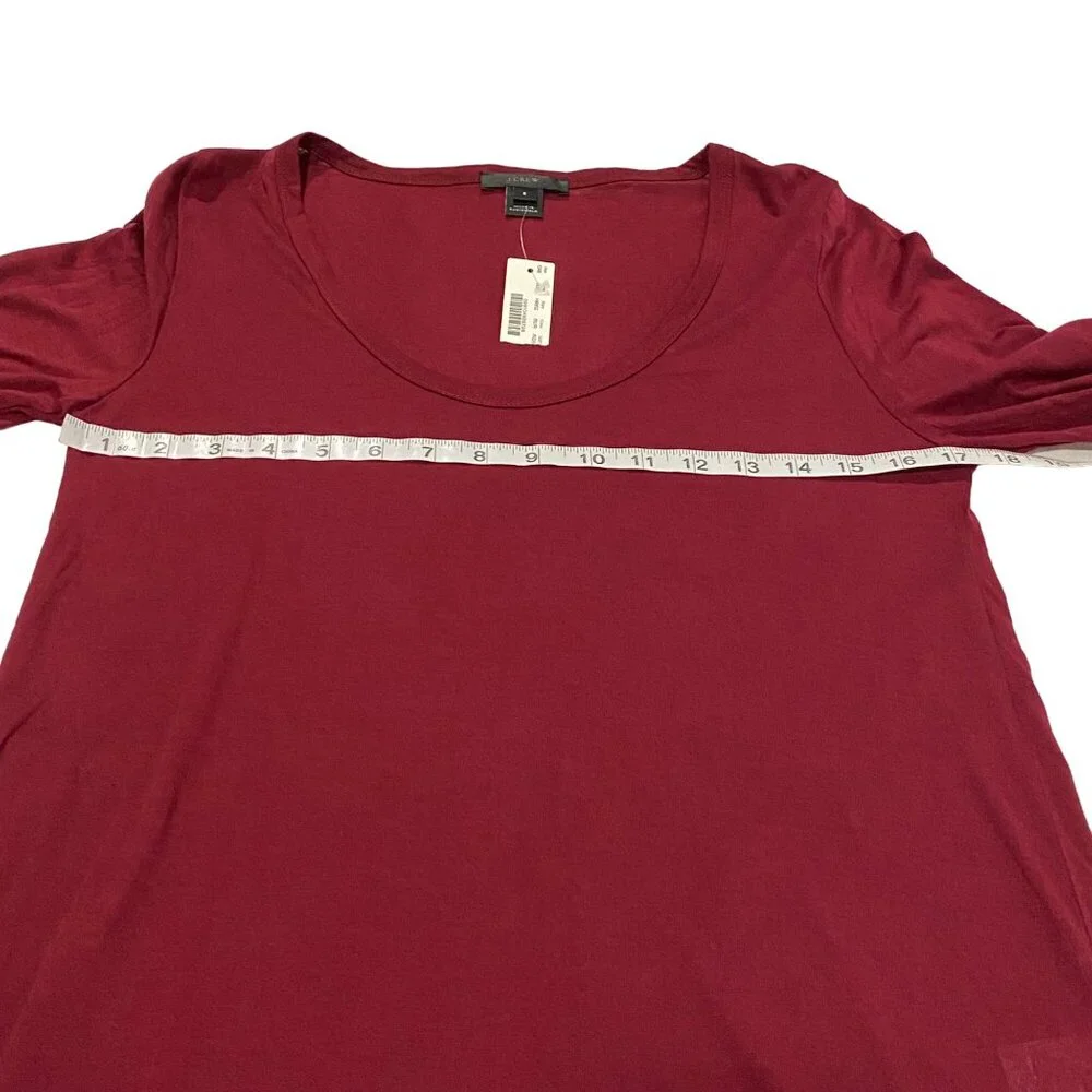J. Crew Burgundy Scoop Neck High-Low‎ Tunic Top NWT Size S